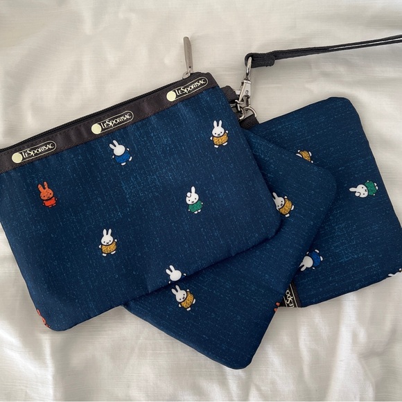 LeSportsac x Dick Bruna Miffy Wristlet Trio Pouch Set - Picture 2 of 3